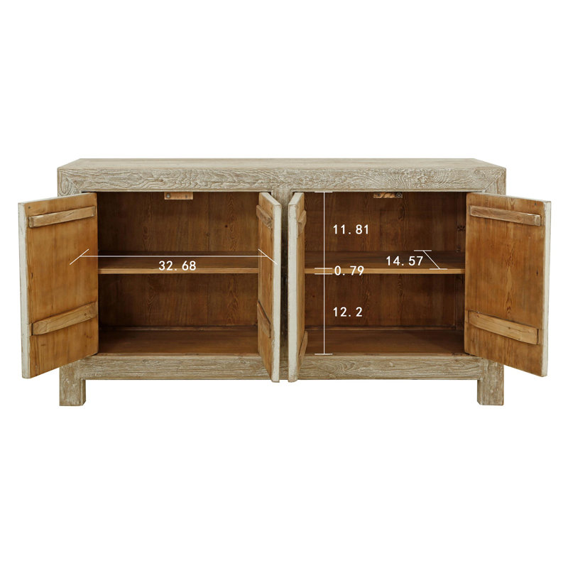 Lewie 67'' W Solid Wood Buffet, Antique Off White