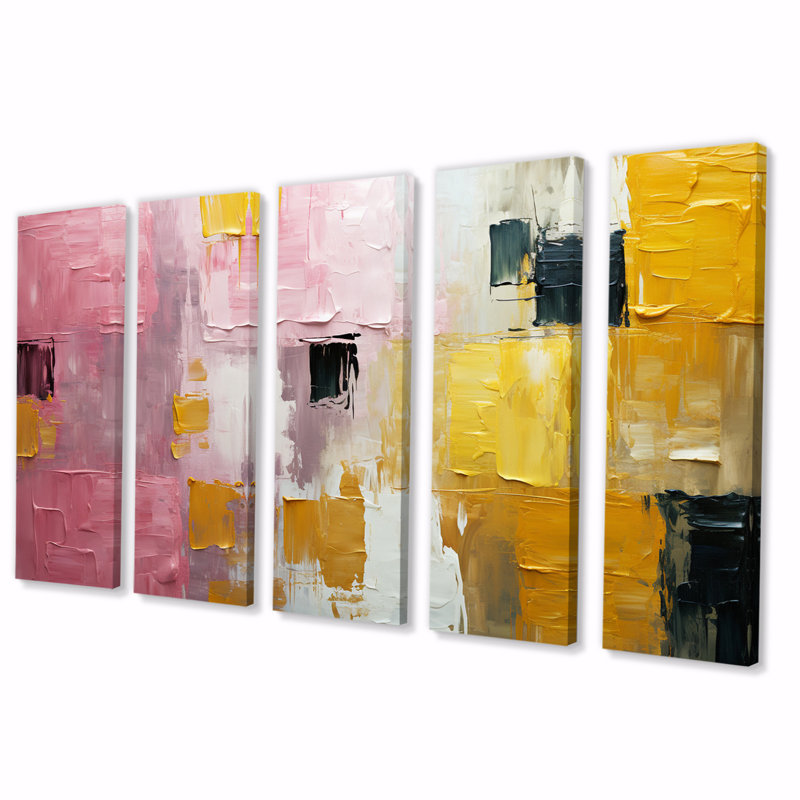«Submission of Significance», reproduction d'art sur toile abstraite - 5 panneaux égaux