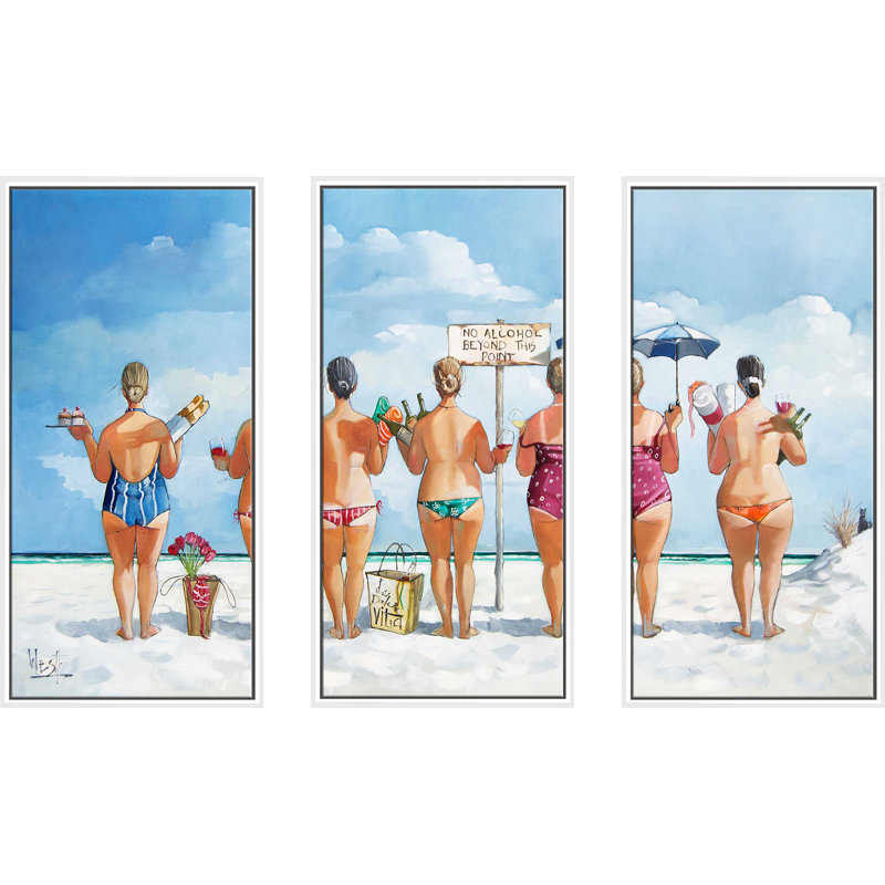 «No Al alcool Beyond This Point II» par Ronald West, reproduction de 3 pièces sur toile flottante
