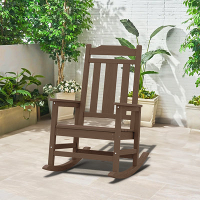Wolak Oversized High  Density Polyethylene Rocking Adirondack Chair