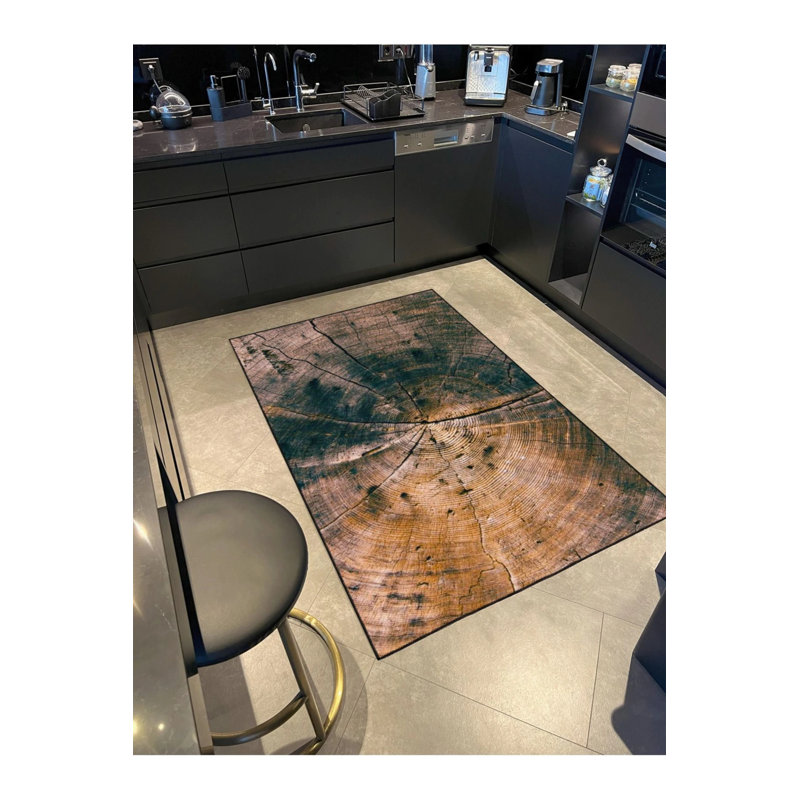 Tapis tissé en rondins et tapis lavable, Rectangle 2 pi 4 po x 4 pi