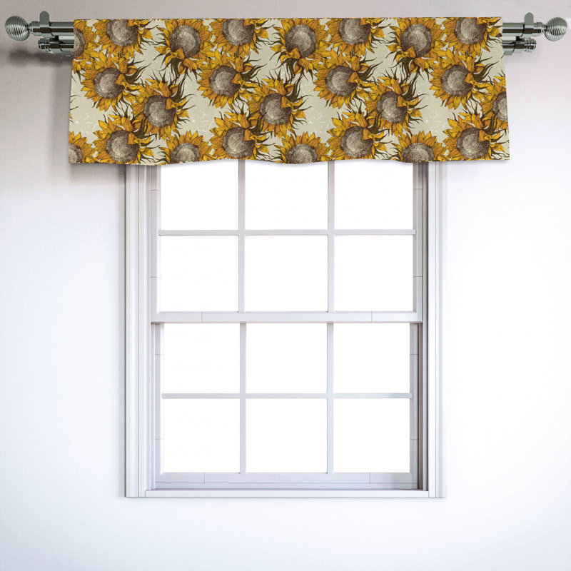 Sateen Floral Ruffled Window Valance