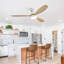 Ventilateur de plafond encastré de 52 pouces DC 3 ventilateur en bois massif Pales Moteur à télécommande réversible avec lumière