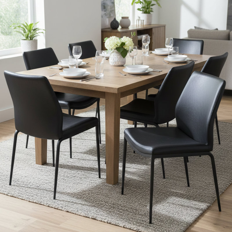 Alysbury Curve Dining Chair, Black
