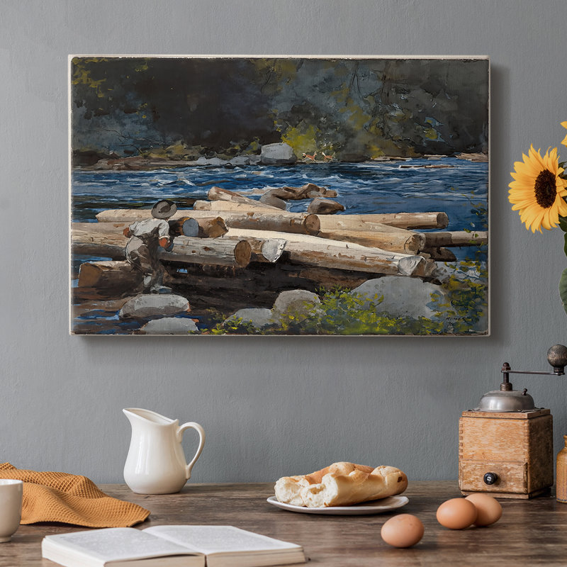 Hudson River, Logging-Winslow Homer-Gallery, toile tendue - 1897, 12 x 18