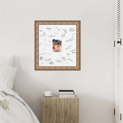 Florentine Signature Mat Picture Frame, Photo Frame Wedding Guest Book Alternative, Autograph Picture Mat for Signature Board, Wedding Celebrations Graduations Support Encouragement or Retirement