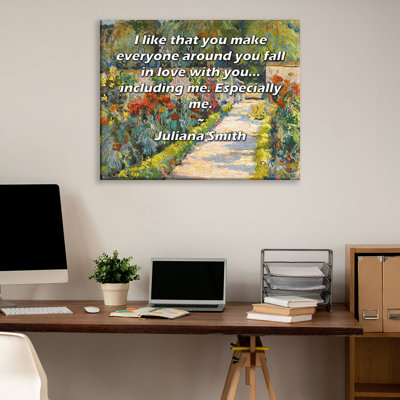 ArtsyQuotes Gallery Wrapped Canvas By Juliana Smith: "I like that you make everyone around you fall in love with you... including me. Especially me."