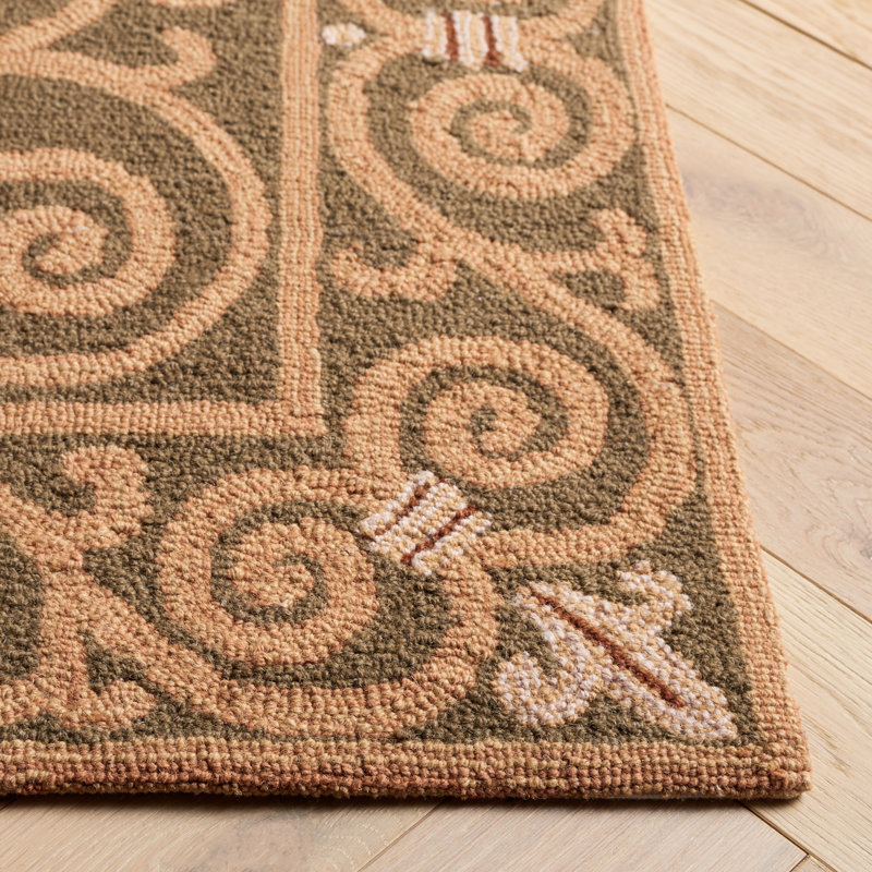 Chelsea Hand Hooked Light Green Wool Floral Area Rug