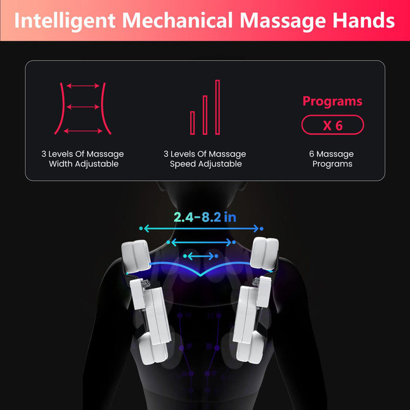  Massage chauffant inclinable en similicuir à largeur réglable
