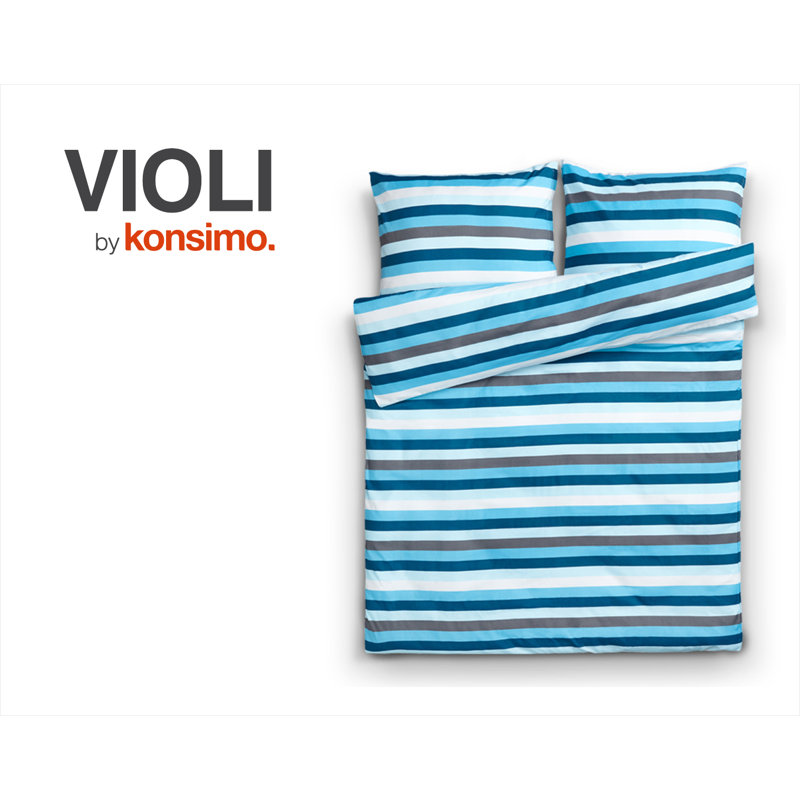 Violi Striped Duvet Cover Set with Pillowcases, 160 x 200 cm - 2 Pillowcases (70 x 80 cm)