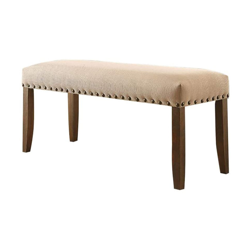 Barkley Linen Blend Upholstered Bench