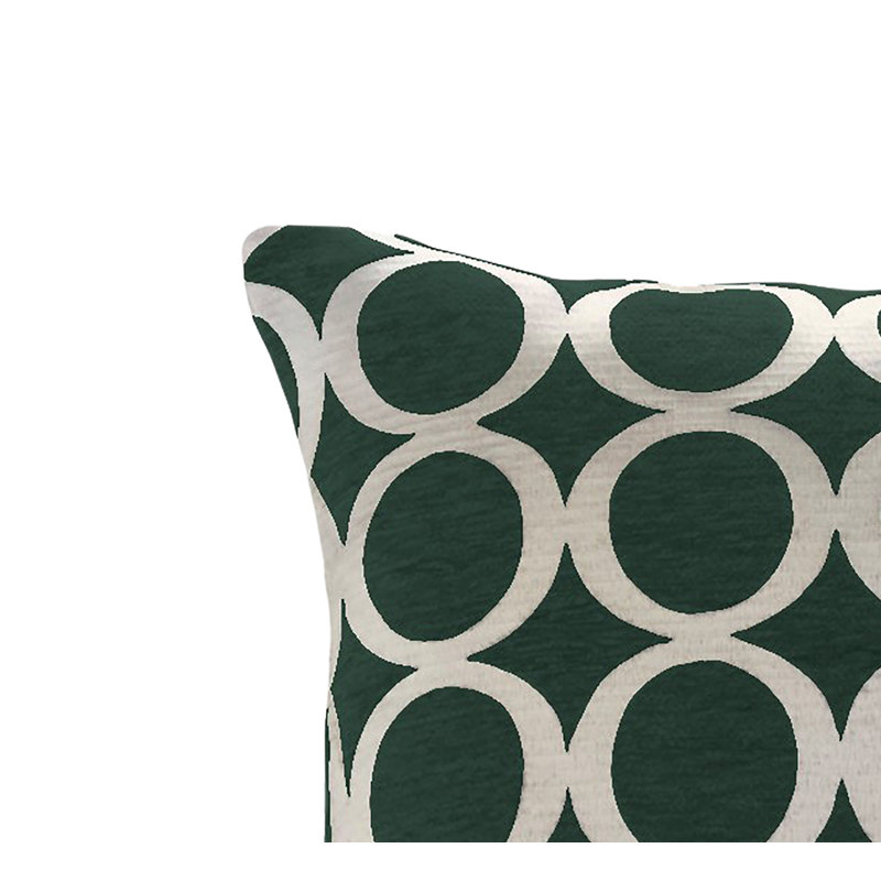 Broward Oh Geometric Cushion with Filling, 45cm H x 45cm W x 15cm D, Green