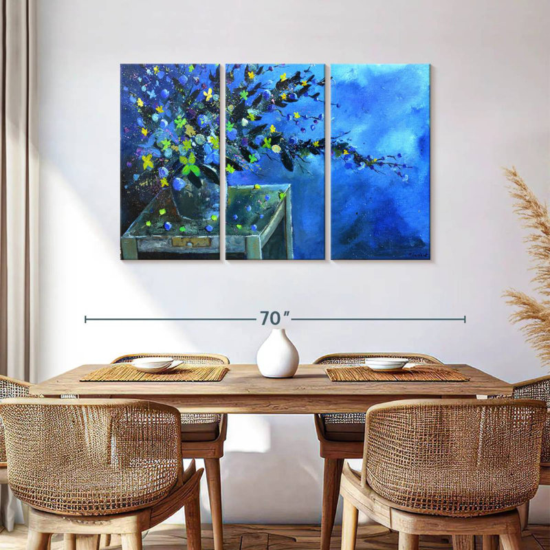 Nature morte bleue Harnek III, H 36 po x l 57 po