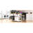 Large Kitchen Island With Power Socket, Internal Storage, 5 Mobility, 2 Drawers, Adjustable Shelves, White Hue Cart Drop Leaf, 5 Wheels,-1231954652