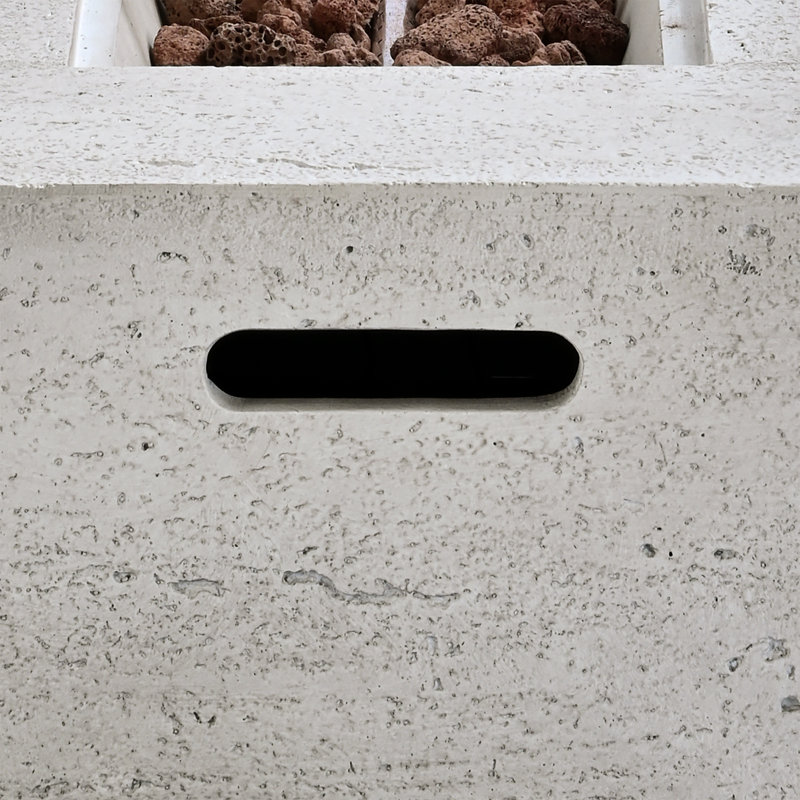 Foyer d'extérieur extérieur au propane rectangulaire, Beige
