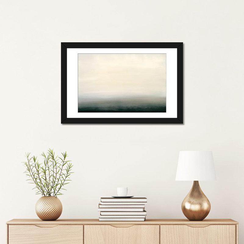 «Ocean Tide VIII», reproduction sur toile, H 16 po x l 24 po x P 1 po, Papier d'art encadré noir, Blanc