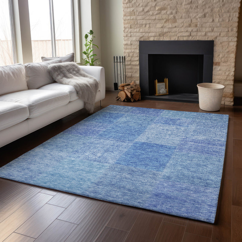 Premium Machine Washable Prisco Denim Rug, Rectangle 8' x 10'