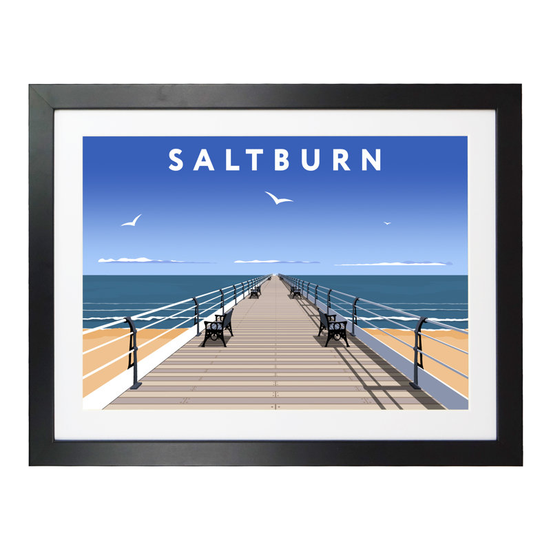 Saltburn by Richard O'Neil - Print, 44 cm H x 54 cm W x 2.2 cm D, Black Wood Frame