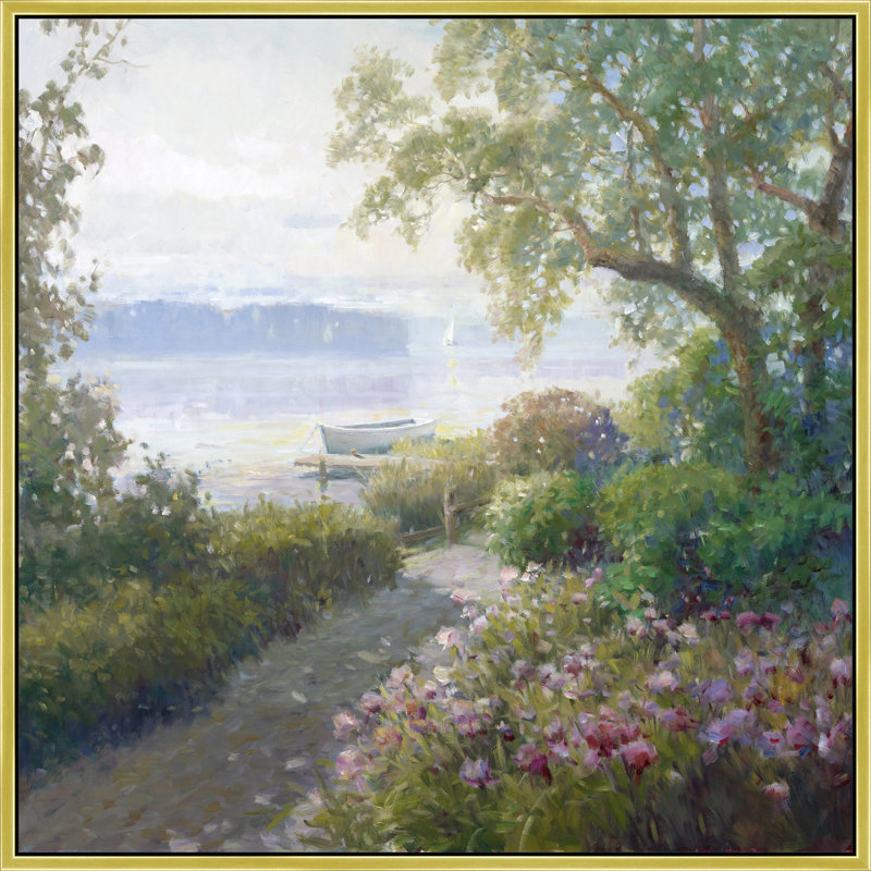 Bay Garden Stillness Print, 26" H x 26" W, Gold