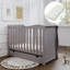 Willow Sleigh Mini Cot Bed Grey With Drawer And Bamboo Mattress 