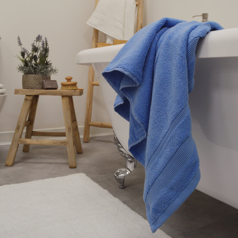 Egyptian Quality Cotton Bath Sheet Chemical-free and Sustainable Single, Cornish Blue