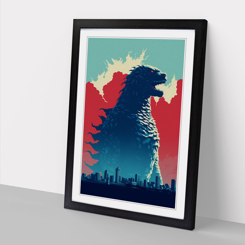 Godzilla Minimalism - Framed Print
