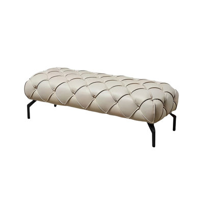 Banc rembourré en cuir Nordic Light Luxury