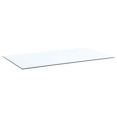 Contemporary Finish - Rectangular Clear Tempered Glass Top