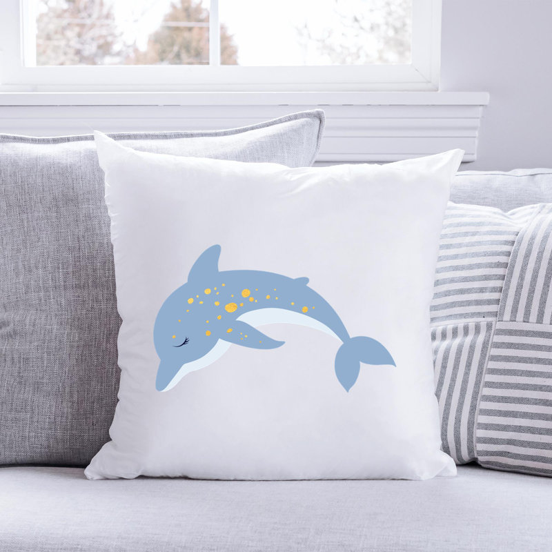 Nautical Sea Life_3 - Coussin décoratif en polyester inclus, H 14 po x l 14 po