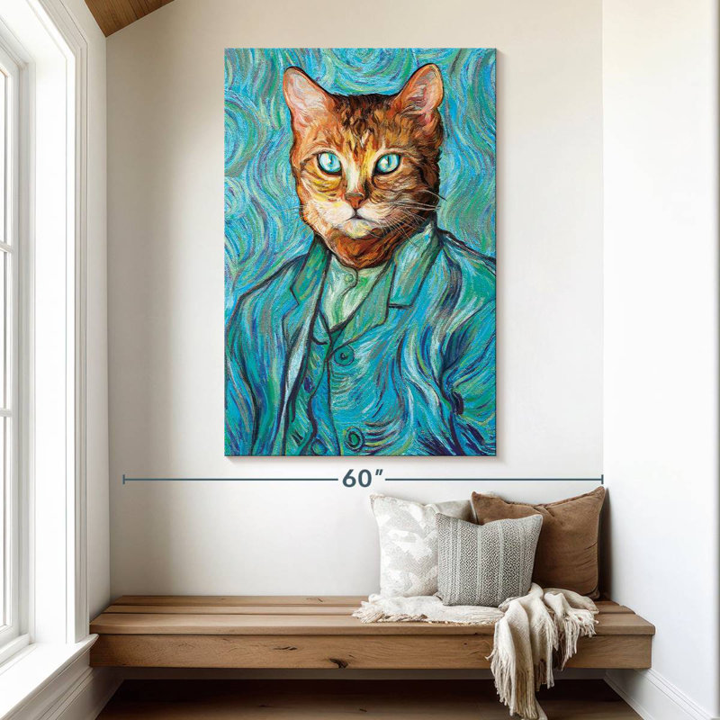 Ketti Van Gogh Inspired Cat Portrait, 51" H x 34" W