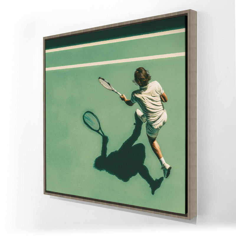 Art mural en toile beige pour joueur de tennis