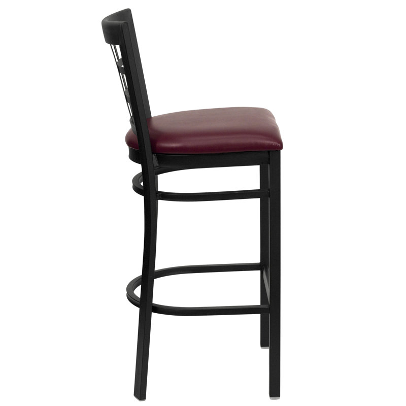 Tabouret de restaurant en métal Prompton, Cerisier, 2