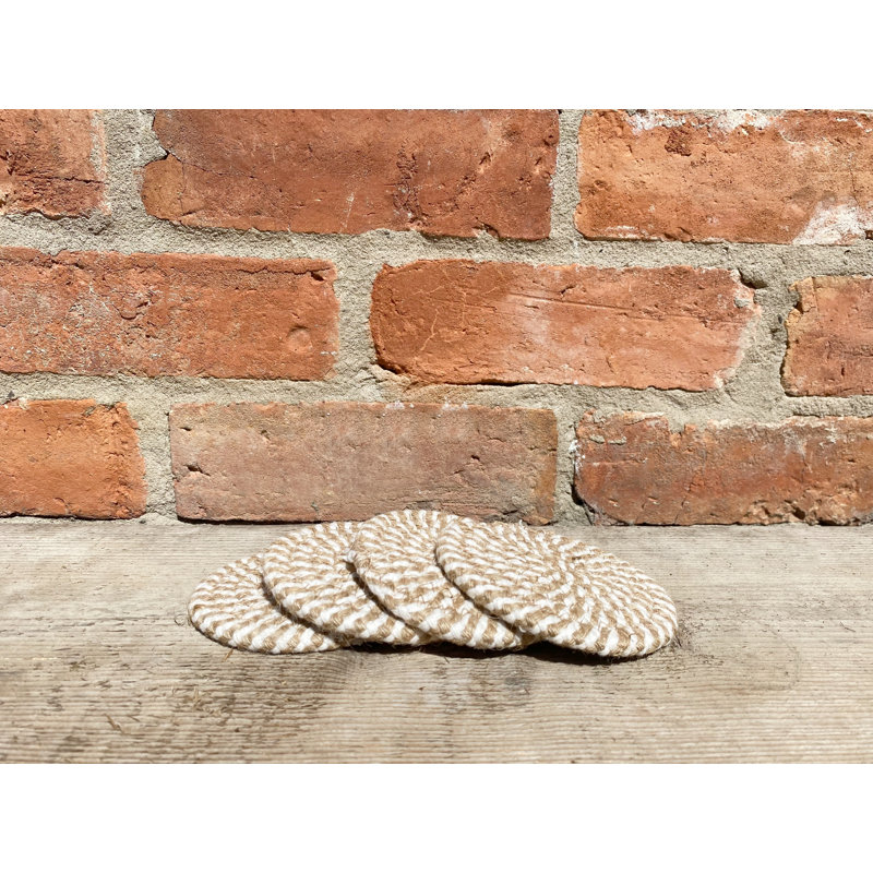 Jute Round 4 Piece Coaster Set