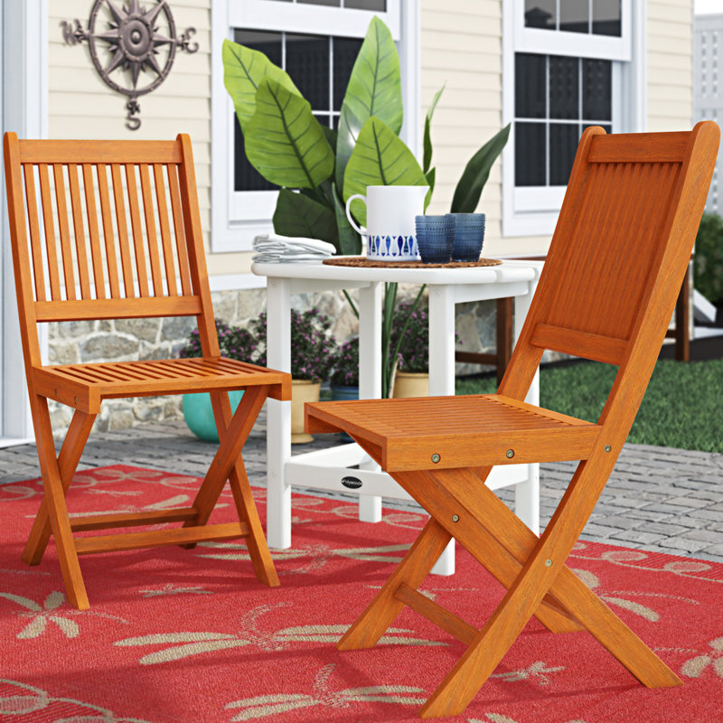 Blaser Wood Premium All-Weather Wicker Outdoor Folding Dining Armchair, Natural