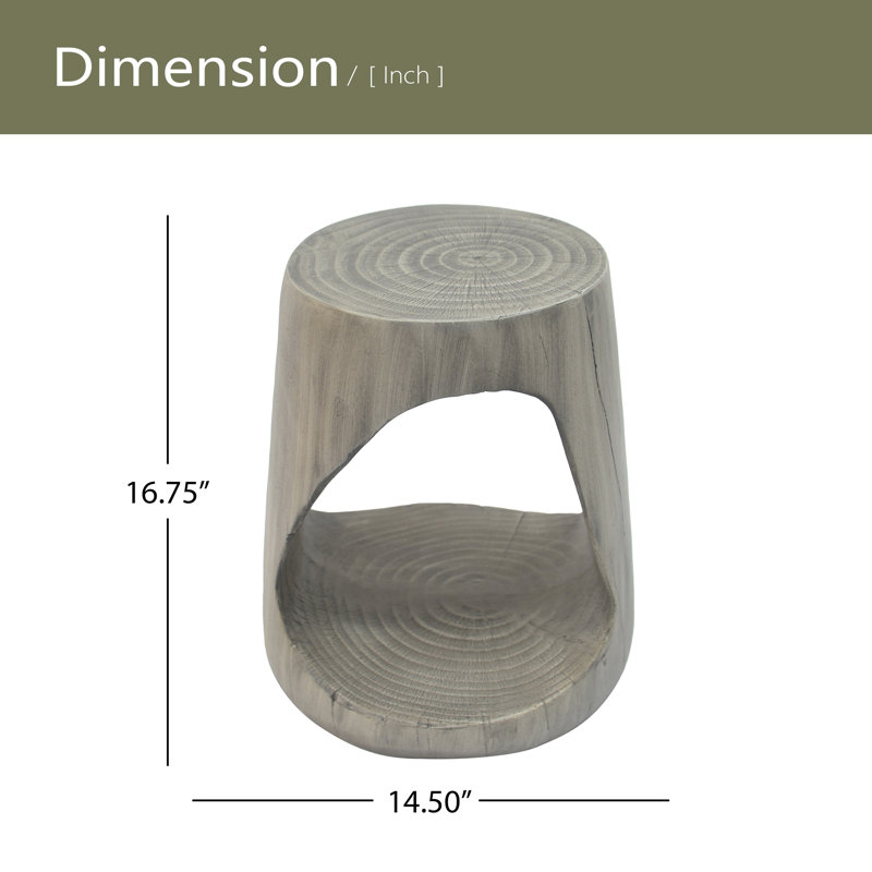 Table d'appoint creuse, texture semblable au bois, Gris