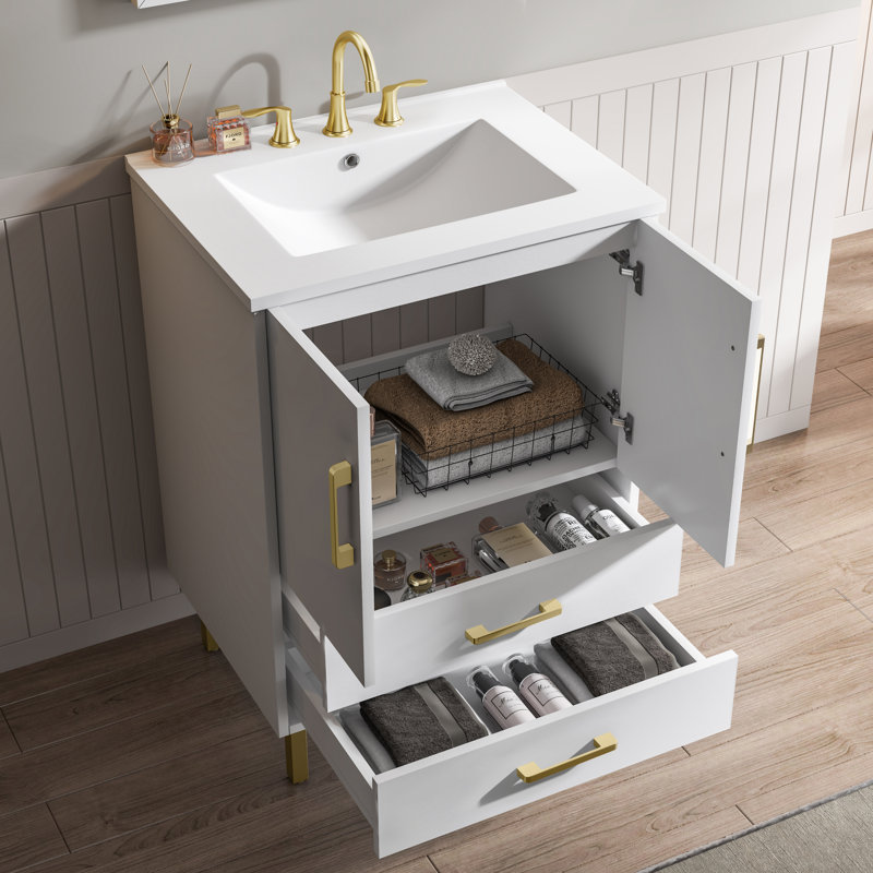 Ensemble de meuble-lavabo simple 24 po avec plateau en céramique Fellsburg