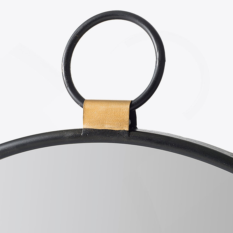 Iron Frame Vertical Round Mirror