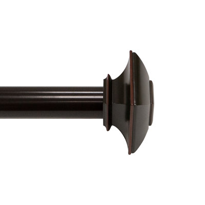 Tringle à rideaux simple carrée 1 po bronze huilé