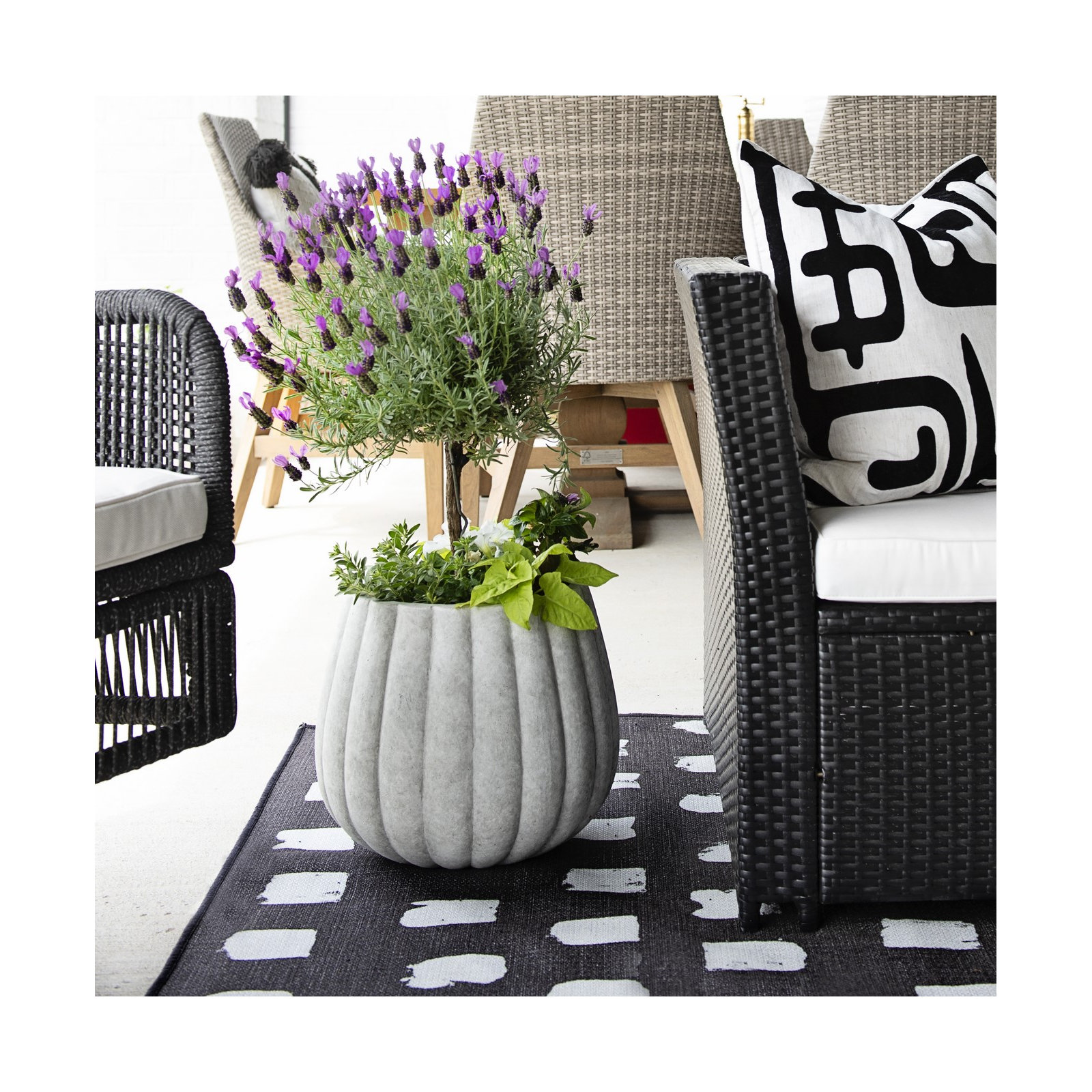 Prussia Concrete Pot Planter, Light Gray