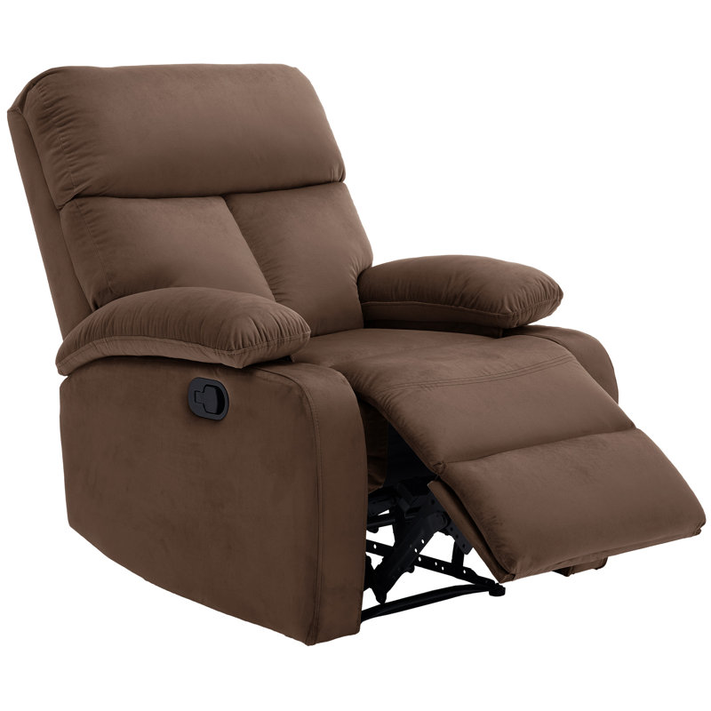 Petit fauteuil inclinable manuel pour adultes, velours, Brun