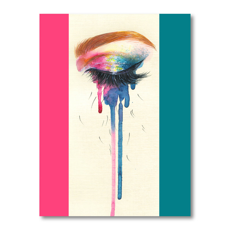 «Stop to Cry Eyes With Vivid Make Up», art mural sur toile Glam, H 40 po x l 30 po x P 1,5 po, Toile tendue