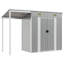 Broghin Garden Shed with Extended Roof Outdoor Tool Shed Storage Shed Steel-1026969120