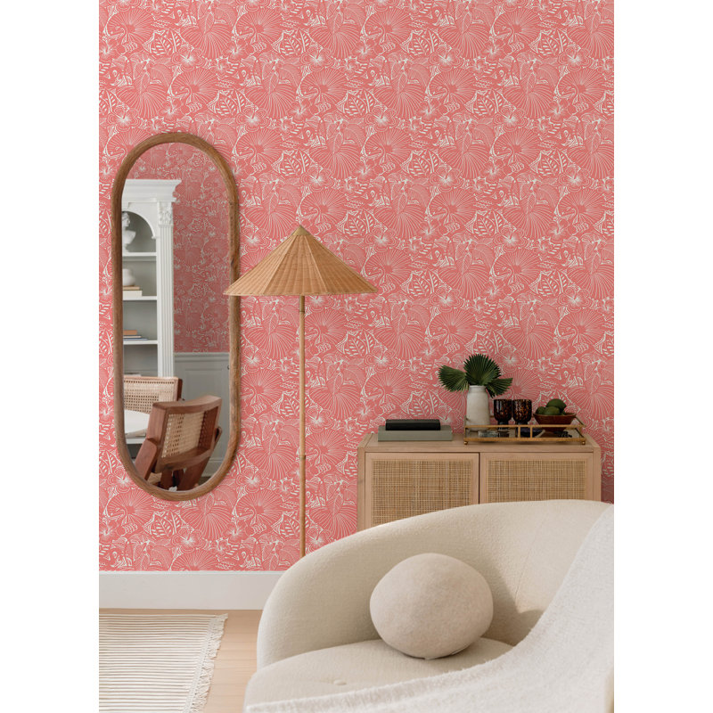 Papier peint floral Idalia, Rose