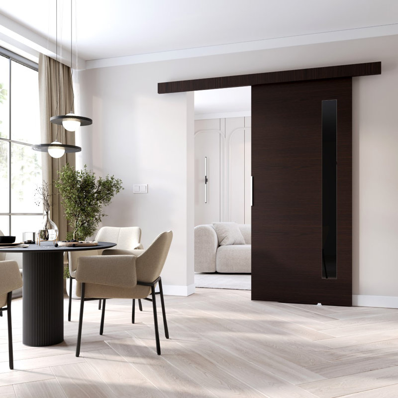Calliope Veneers Sliding Doors, 205cm H x 106cm W x 1.6cm D, Wenge