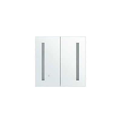 Bathroom Wall Mounted Mirror Cabinet With LED 60 X 60 Cm Tefft