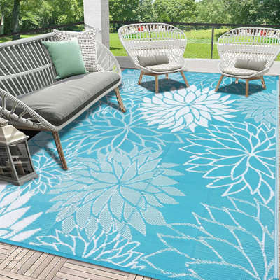 Waterproof Reversible Plastic Outdoor Rug Yard Seaside Camping Large Mat