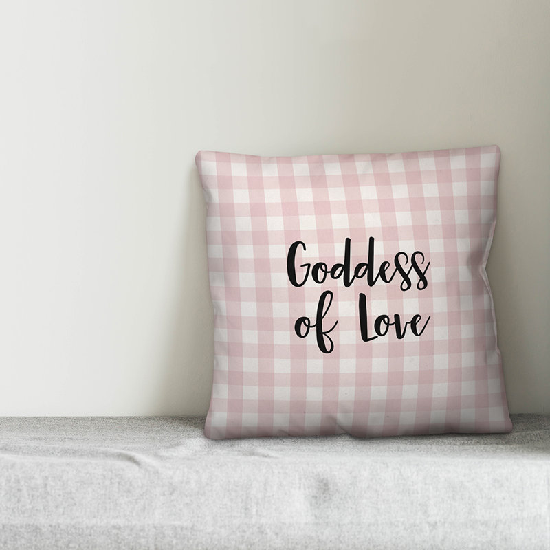  Coussin Goddess of Love, Rose / Noir, Housse de coussin