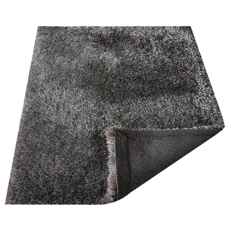 Tapis de sol en polyester écologique enduit à la main - 152 x 244 cm, rectangulaire, gris, uni, épais et antidérapant, idéal pour le salon et la chambre.