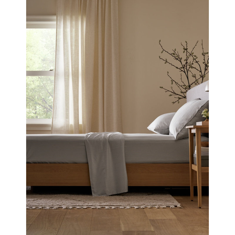 Bamboo Sheet Set, King Sheet Set, Classic Stripe in Dew