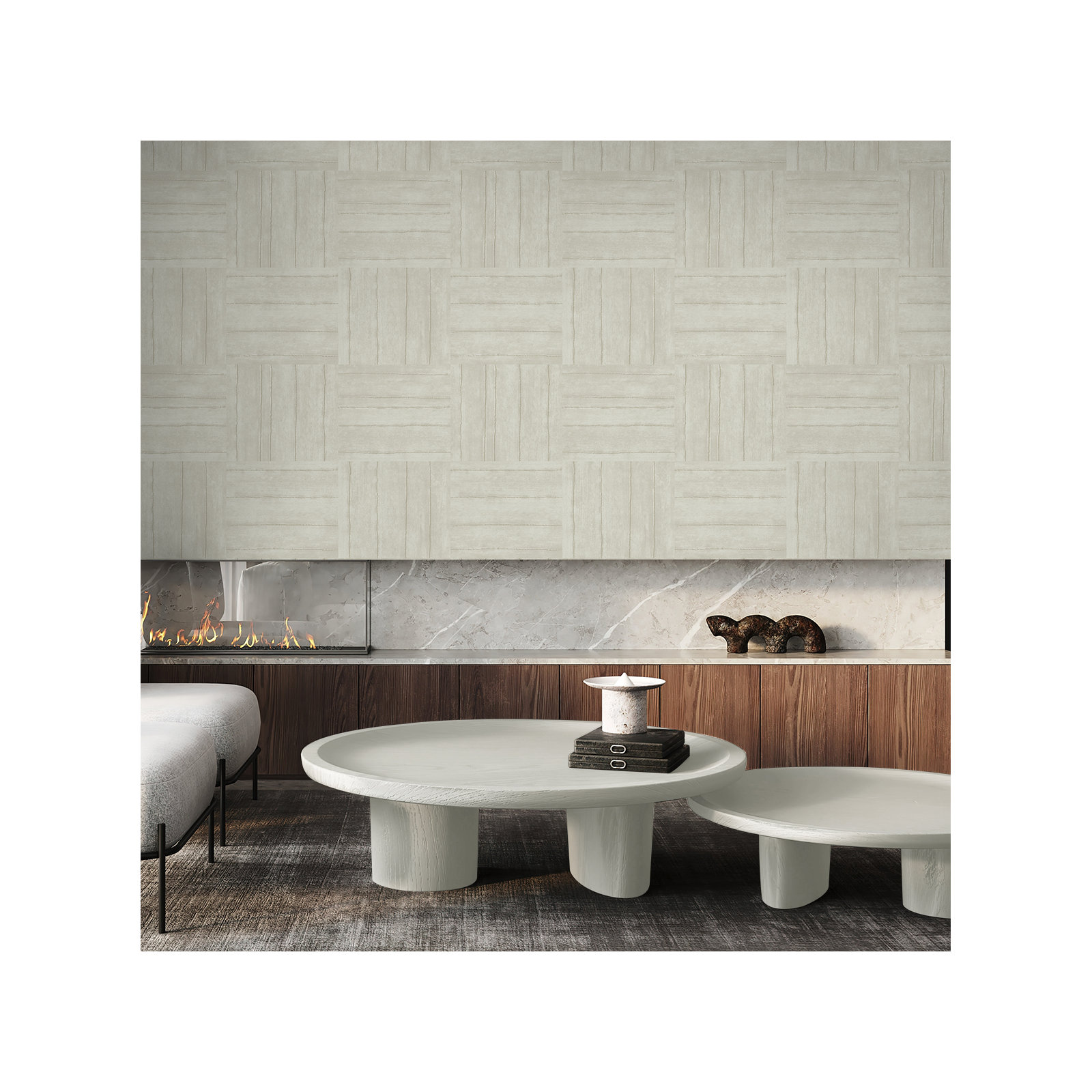 Lianna Geometric Wallpaper, Off-White